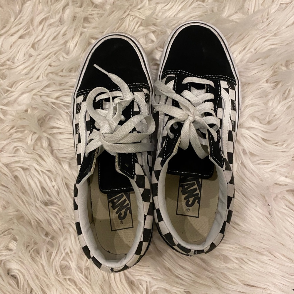 VANS CHECKERBOARD PLATFORM SNEAKERS